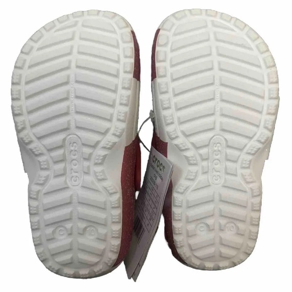 Candy Cane Lined Holiday Crocs Red & White Classic Clog NEW Toddler/Child Sz 10 - Picture 5 of 5